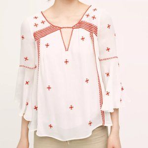 NWT Anthropologie Embroidered Adena Top Size 6